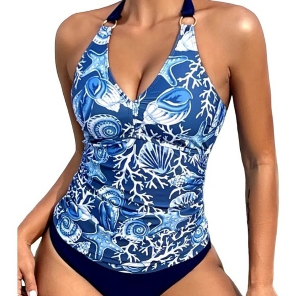 2 piece  tankini ocean print